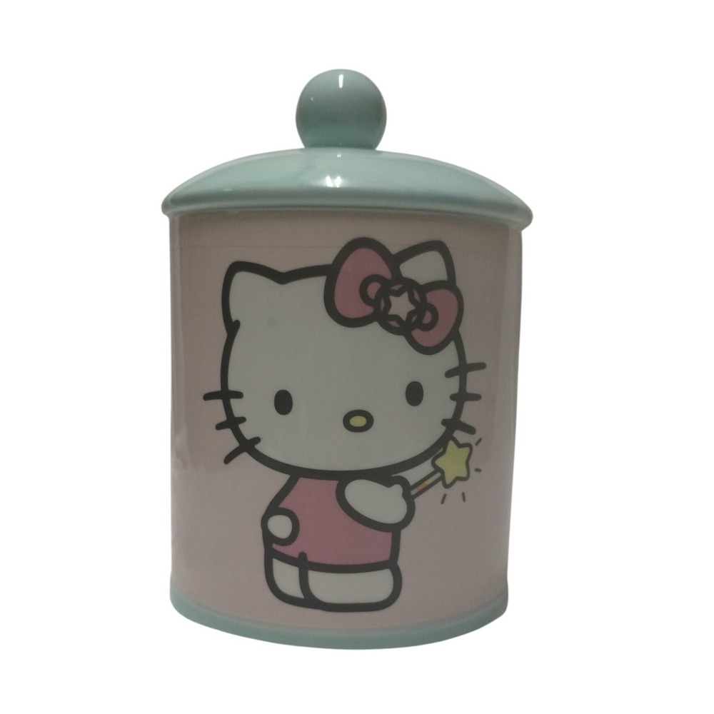 Sanrio Hello Kitty Ceramic Canister Pink Blue Magic Wand Silver Buffalo 2024 NEW